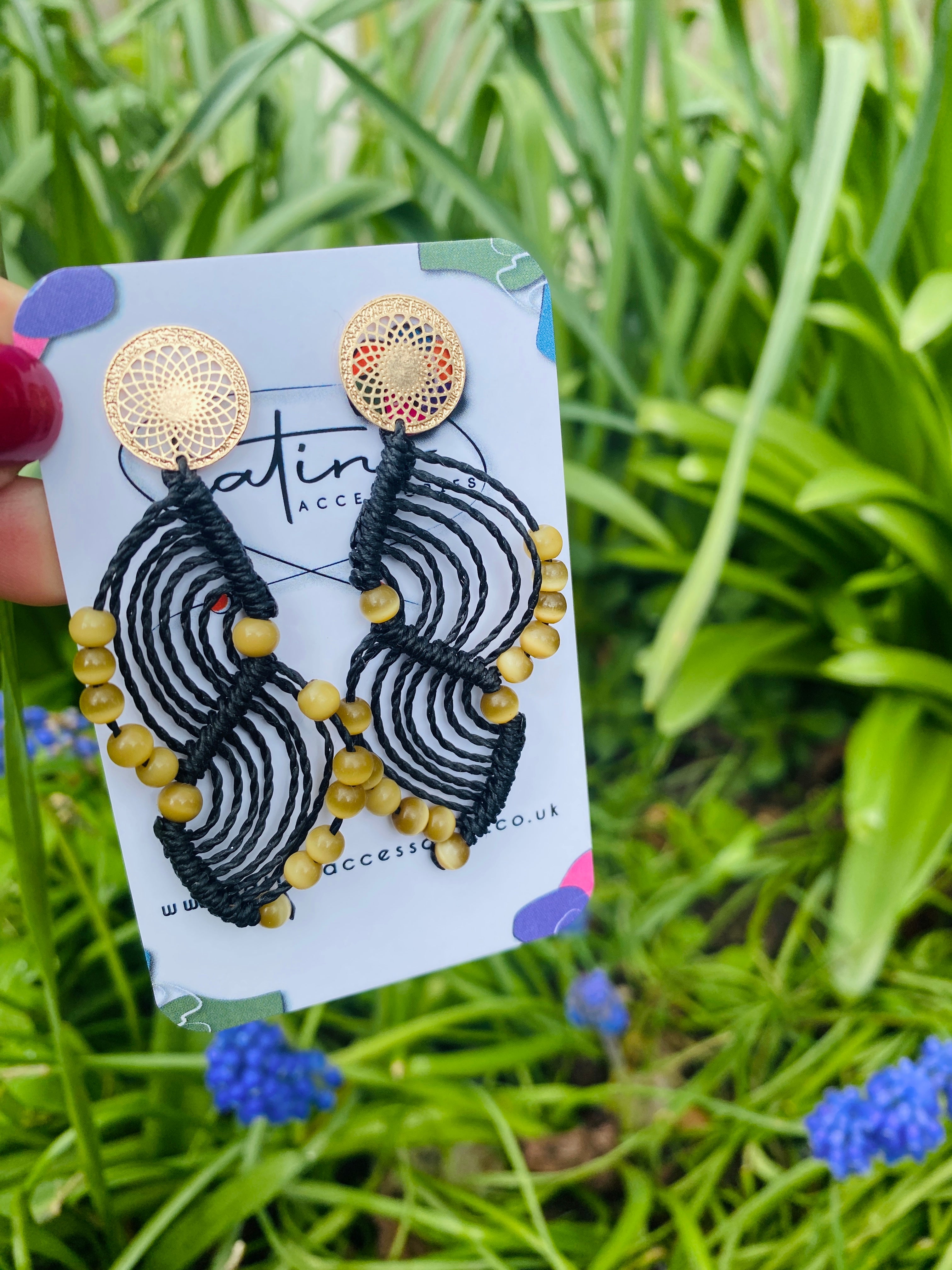 Black Macrame Earrings
